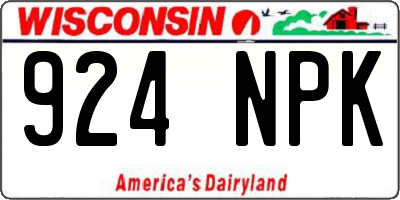 WI license plate 924NPK