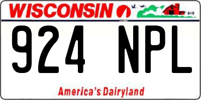 WI license plate 924NPL