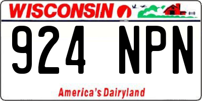 WI license plate 924NPN