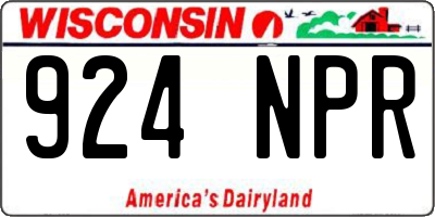 WI license plate 924NPR