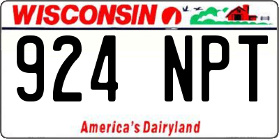 WI license plate 924NPT