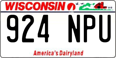WI license plate 924NPU