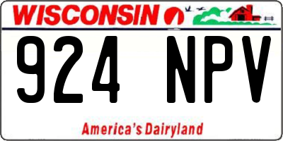 WI license plate 924NPV