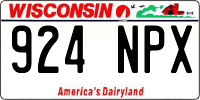 WI license plate 924NPX