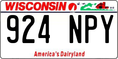 WI license plate 924NPY