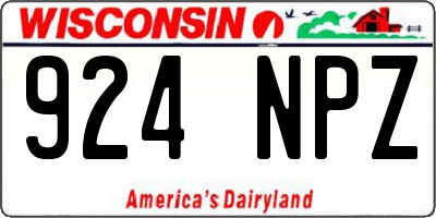 WI license plate 924NPZ