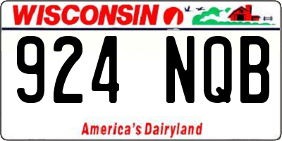 WI license plate 924NQB