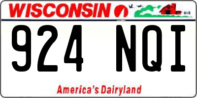 WI license plate 924NQI