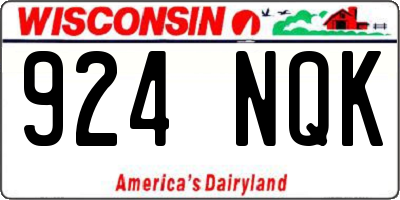 WI license plate 924NQK