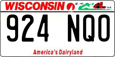WI license plate 924NQO