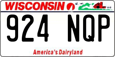 WI license plate 924NQP