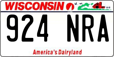 WI license plate 924NRA