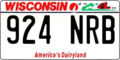 WI license plate 924NRB