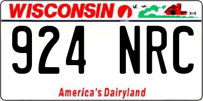 WI license plate 924NRC