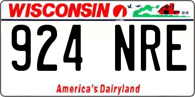 WI license plate 924NRE