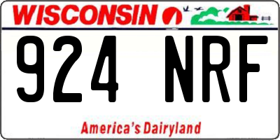 WI license plate 924NRF