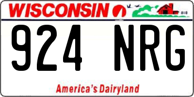 WI license plate 924NRG
