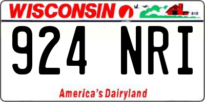 WI license plate 924NRI