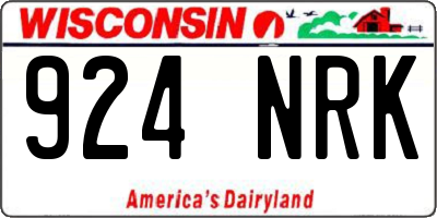 WI license plate 924NRK