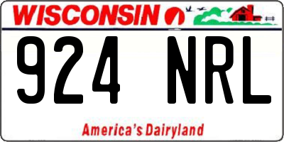 WI license plate 924NRL