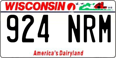 WI license plate 924NRM