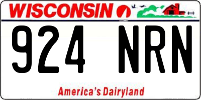 WI license plate 924NRN