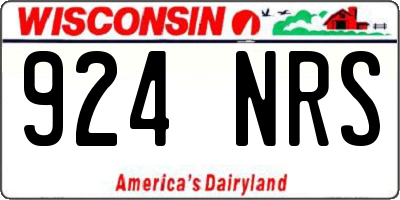 WI license plate 924NRS