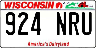 WI license plate 924NRU