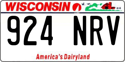 WI license plate 924NRV