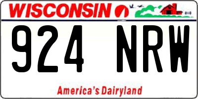 WI license plate 924NRW