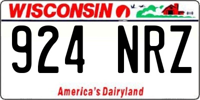 WI license plate 924NRZ