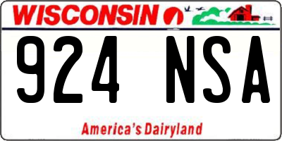 WI license plate 924NSA