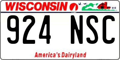 WI license plate 924NSC