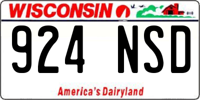 WI license plate 924NSD