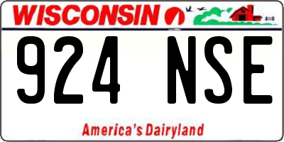 WI license plate 924NSE