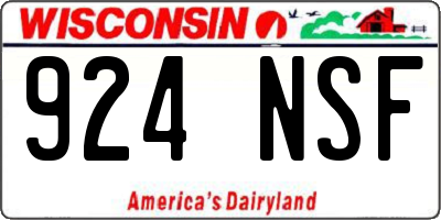 WI license plate 924NSF