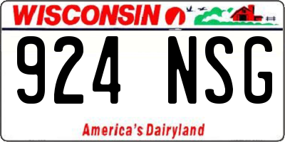 WI license plate 924NSG