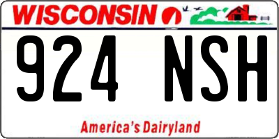 WI license plate 924NSH