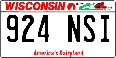 WI license plate 924NSI