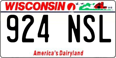 WI license plate 924NSL