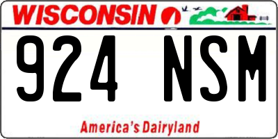 WI license plate 924NSM