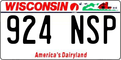 WI license plate 924NSP