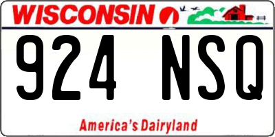 WI license plate 924NSQ