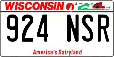 WI license plate 924NSR