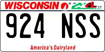 WI license plate 924NSS