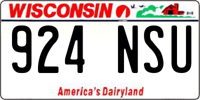 WI license plate 924NSU