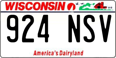 WI license plate 924NSV