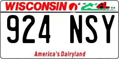 WI license plate 924NSY