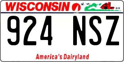 WI license plate 924NSZ