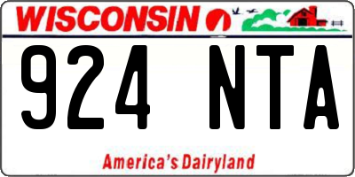 WI license plate 924NTA
